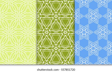 set of seamless pattern with floral ornament. Creative Vector illustration. for design invitation, background, wallpaper