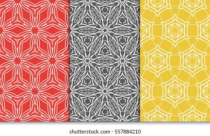 set of seamless pattern. floral ornament. Creative Vector illustration. for design invitation