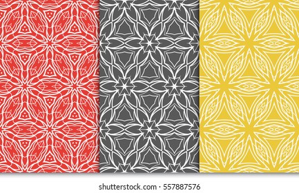 set of seamless pattern. floral ornament. Creative Vector illustration. for design invitation