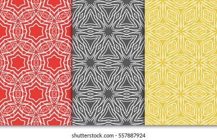 set of seamless pattern. floral ornament. Creative Vector illustration. for design invitation
