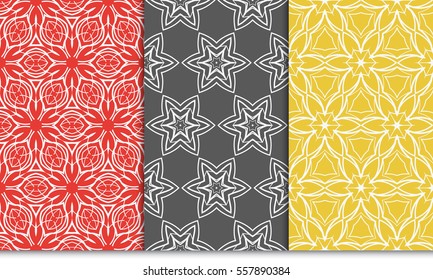 set of seamless pattern. floral ornament. Creative Vector illustration. for design invitation