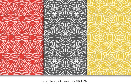 set of seamless pattern. floral ornament. Creative Vector illustration. for design invitation