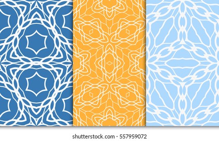 set of seamless pattern. floral ornament. Creative Vector illustration. for design invitation, background, wallpaper