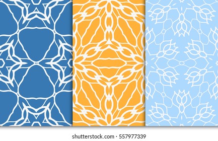 set of seamless pattern. floral ornament. Creative Vector illustration. for design invitation, background, wallpaper
