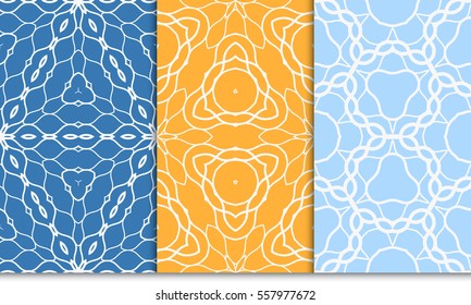 set of seamless pattern. floral ornament. Creative Vector illustration. for design invitation, background, wallpaper