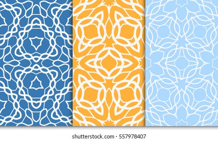 set of seamless pattern. floral ornament. Creative Vector illustration. for design invitation, background, wallpaper