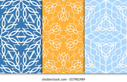 set of seamless pattern. floral ornament. Creative Vector illustration. for design invitation, background, wallpaper