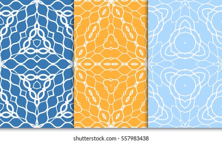 set of seamless pattern. floral ornament. Creative Vector illustration. for design invitation, background, wallpaper