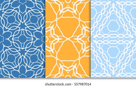 set of seamless pattern. floral ornament. Creative Vector illustration. for design invitation, background, wallpaper