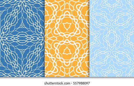 set of seamless pattern. floral ornament. Creative Vector illustration. for design invitation, background, wallpaper