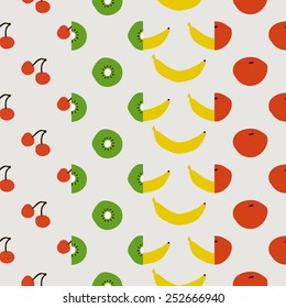 set of seamless pattern, fruit vector background design for fabric and decor