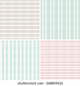 Set of seamless pattern. Geometric repeating patern background. Vector background image.