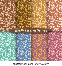 Set of Seamless Pattern With Giraffe Skin texture, Collection Seamless Patterns Animals