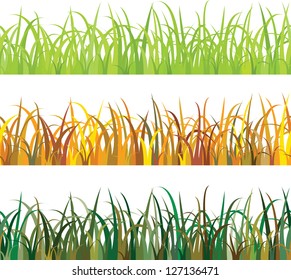 set of seamless pattern Grass