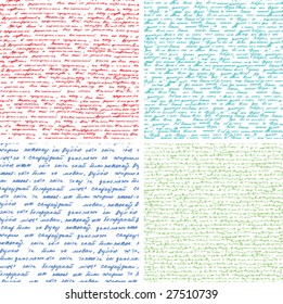 set from seamless pattern  with handwritten text