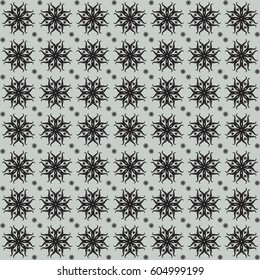 Set of seamless pattern with mandala ornament in eastern indian muslim or islamic style. Vector background.