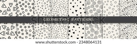 Set of seamless pattern memphis style. Abstract graphic design memphis pattern. Seamless memphis style background pattern.