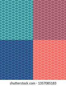 Set of seamless pattern in oriental motifs, abstract background, vector illustration