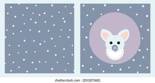 Stellen Sie Nahtlose Muster polka Punkte und süße Maus. Design für Kleidung für die ganze Familie.