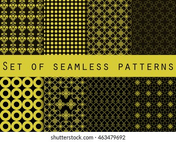 Set of seamless pattern for printing on fabric, paper. For the interior decoration. Vector illustration.