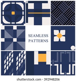 Set of seamless pattern in retro style