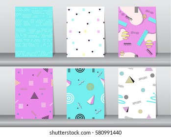 Set of seamless pattern retro style,template,Vector illustrations 