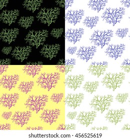 set seamless pattern silhouette of trees in winter vector illustration
