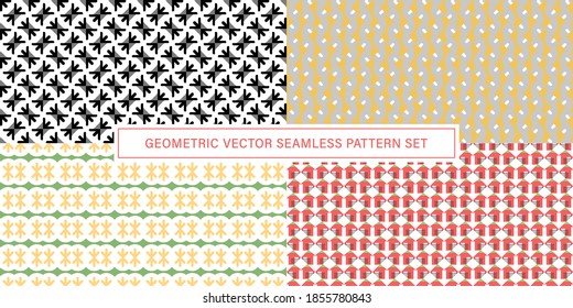 Set of Seamless Pattern vector background, geometrical texture ornament.