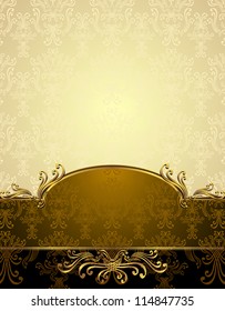 Set Seamless pattern in Victorian style Gold and brown colors