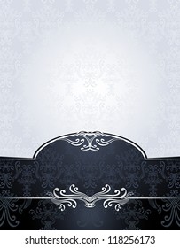 Set Seamless pattern in Victorian style in cool color