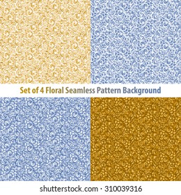 Set seamless pattern, waves background. 