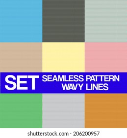 Set Seamless pattern, Wavy lines,texture for background, wallpaper for your original design