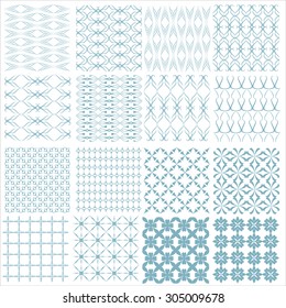Set of seamless patterns with abstract decorative ornament.