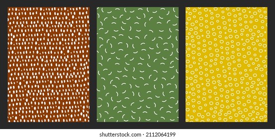 Satz nahtloser Muster. Abstraktes geometrisches Design. Texturen für den Druck auf Papier und Stoff. Vektorgrafik.
