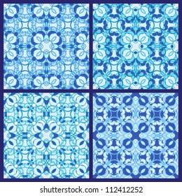 Set of seamless patterns, abstract vector backgrounds