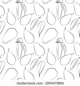 A set of seamless patterns of avocados, leaves, fruits and flowers, 1000x1000 pixels.