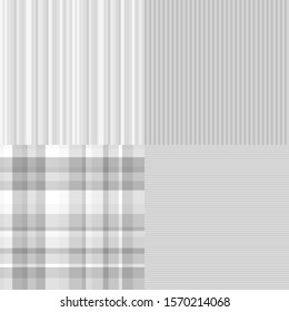 Set of seamless patterns. Checkered pattern. Abstract striped texture. Black and white illustration