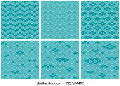 Set of seamless patterns in chinese style.