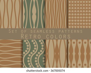 Set of seamless patterns. Classic colors. The pattern for wallpaper, tiles, fabrics, backgrounds.