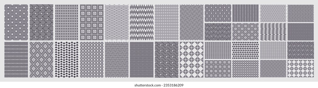 Set of seamless patterns collection colorful abstract geometric background