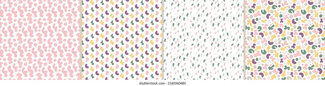 Set of seamless patterns. Colorful surface design
