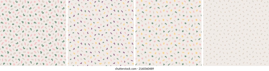 Set of seamless patterns. Colorful surface design
