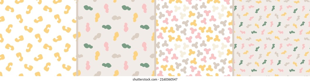 Set of seamless patterns. Colorful surface design
