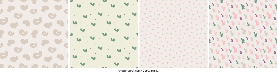 Set of seamless patterns. Colorful surface design
