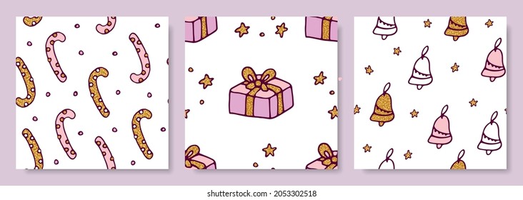 set of seamless patterns concept birthday. seamless patterns of gift boxes.patterns birthday. Collection of patterns Christmas. Gift boxes for birthday, christmas, xmas celebration.design for wrapping