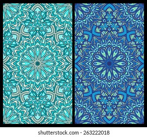 set of seamless patterns: detailed vector persian carpet