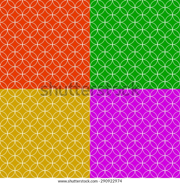 Set Seamless Patterns Different Colors Overlapping Stock Vector ...