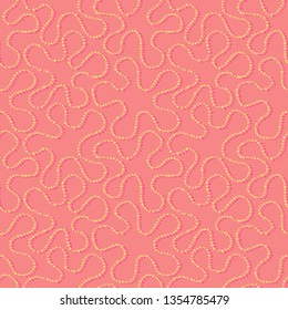 Set of seamless patterns with dotted abstract flowers on light colored background. Can be printed and used as wrapping paper, wallpaper, textile, fabric, etc.