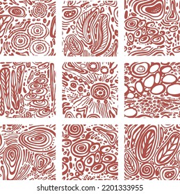 Set of Seamless patterns with Earthy organic shapes Background abstract design elements