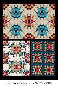 set of seamless patterns in ethnic style. 10 eps